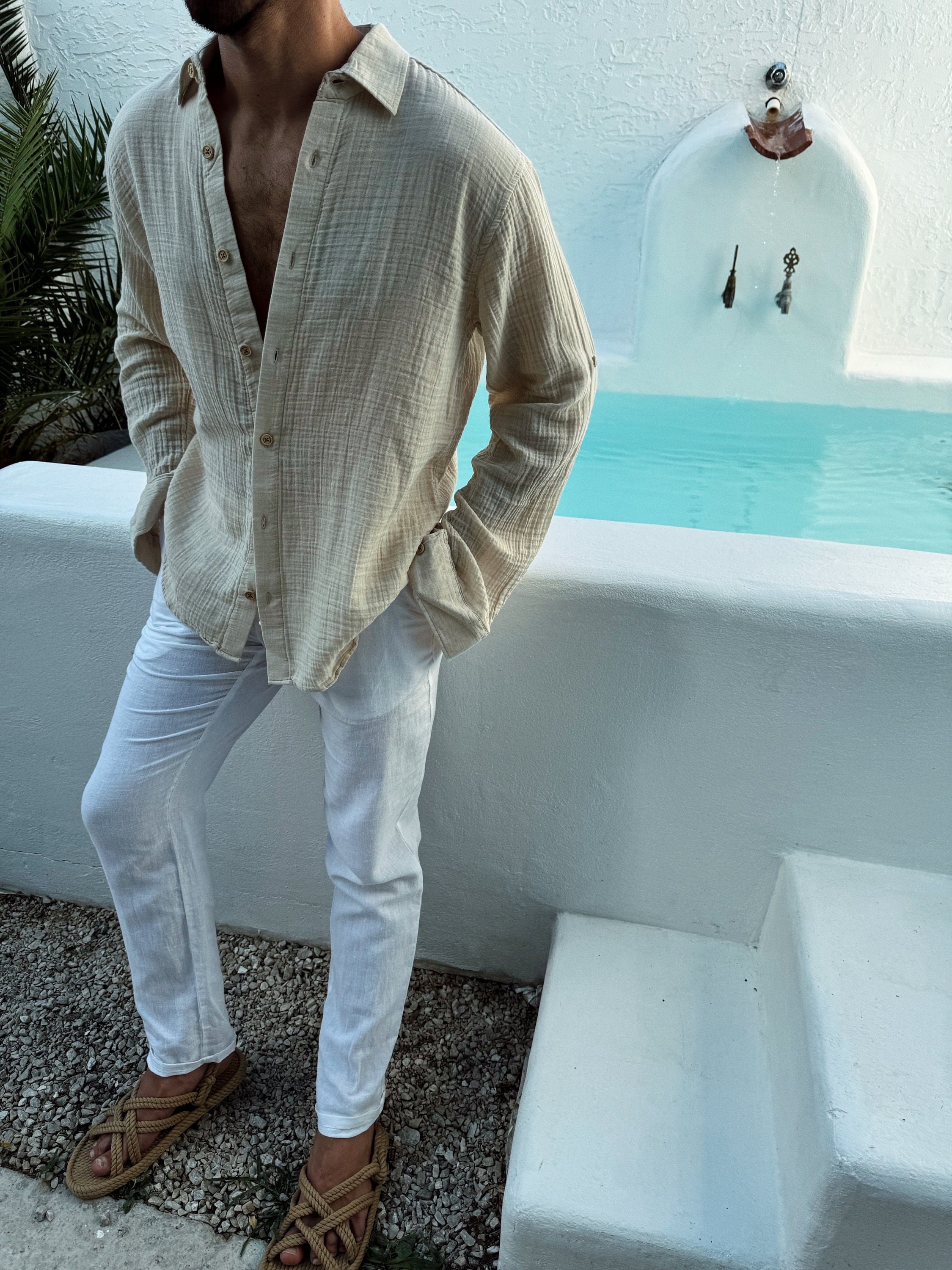 Boho Cotton Linen Shirt Long Sleeve: Oversize,Beach Wedding Groom Shirt,Relaxed,Summer-Spring Boho Cotton Linen Shirt Long Sleeve: Oversize,Beach Wedding Groom Shirt,Relaxed,Summer-Spring