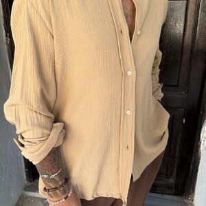 Boho Man Cotton Shirt,long Sleeve Shirt,oversize Loose Shirt,oxford ...