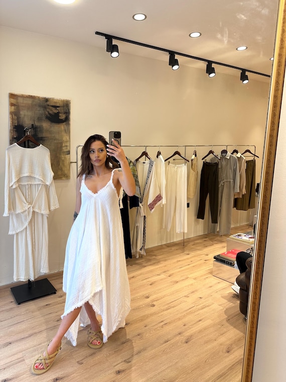 boho plain dress Womens Bohemian Cotton Linen Dresses 3/4 Sleeve Maxi Long Dress Plain Classic Dresses Trendy Boho Dresses with Belt at Amazon Women's Clothing store