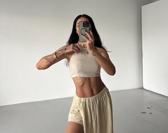 Boho Two Piece Set: High Slit Skirt and Crop Top,Summer,Beach Holiday, Festival