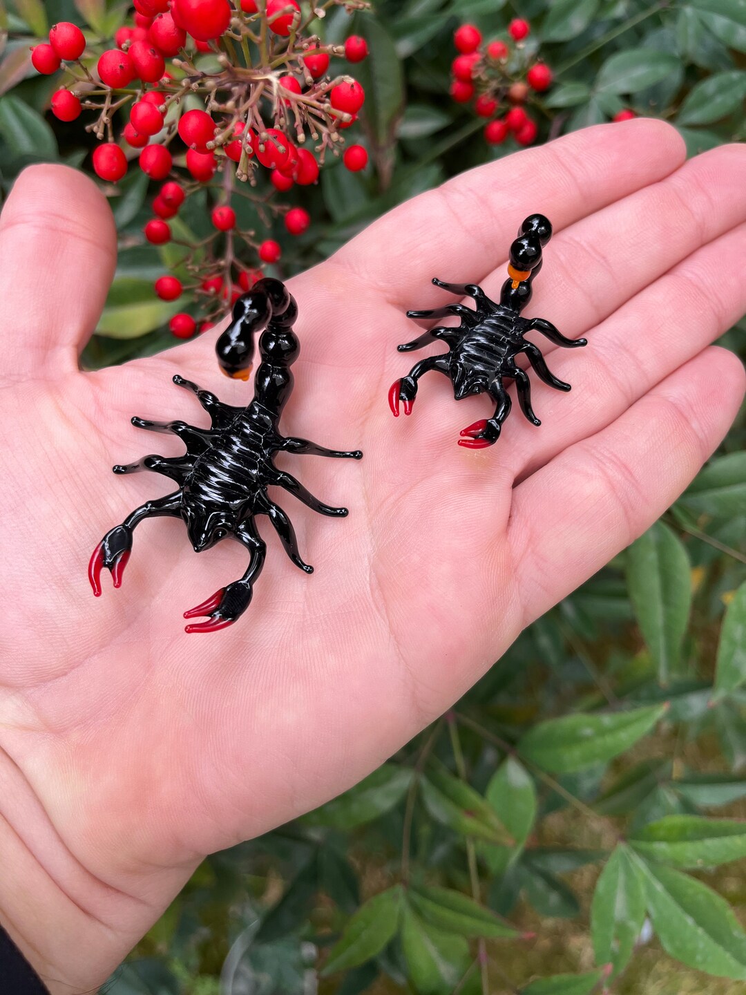 Glass Scorpion Figurine, Murano Glass Miniature Scorpion Figure, Glass