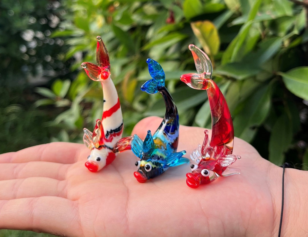 Glass Fish Figurine Ornaments Handmade Blown Glass Fish Etsy