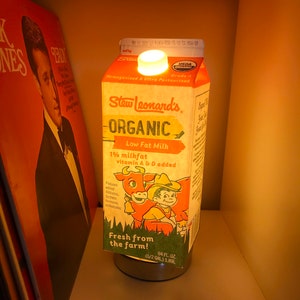 Cute Orange Cow Milk Carton Lamp with On/Off Switch