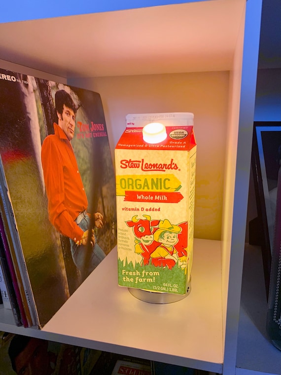 Cute Red Cow Milk Carton Lamp With On/off Switch Etsy