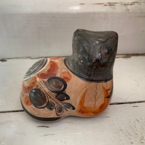 Mexico V.Silva Cat Pottery Hand painted Figurine Vintage