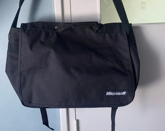 Rare 90s Microsoft Black Vintage Messenger Shoulder Laptop