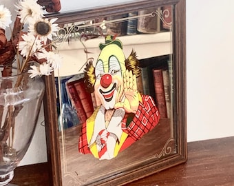 Pierrot Clownspegel Träram Vintage
