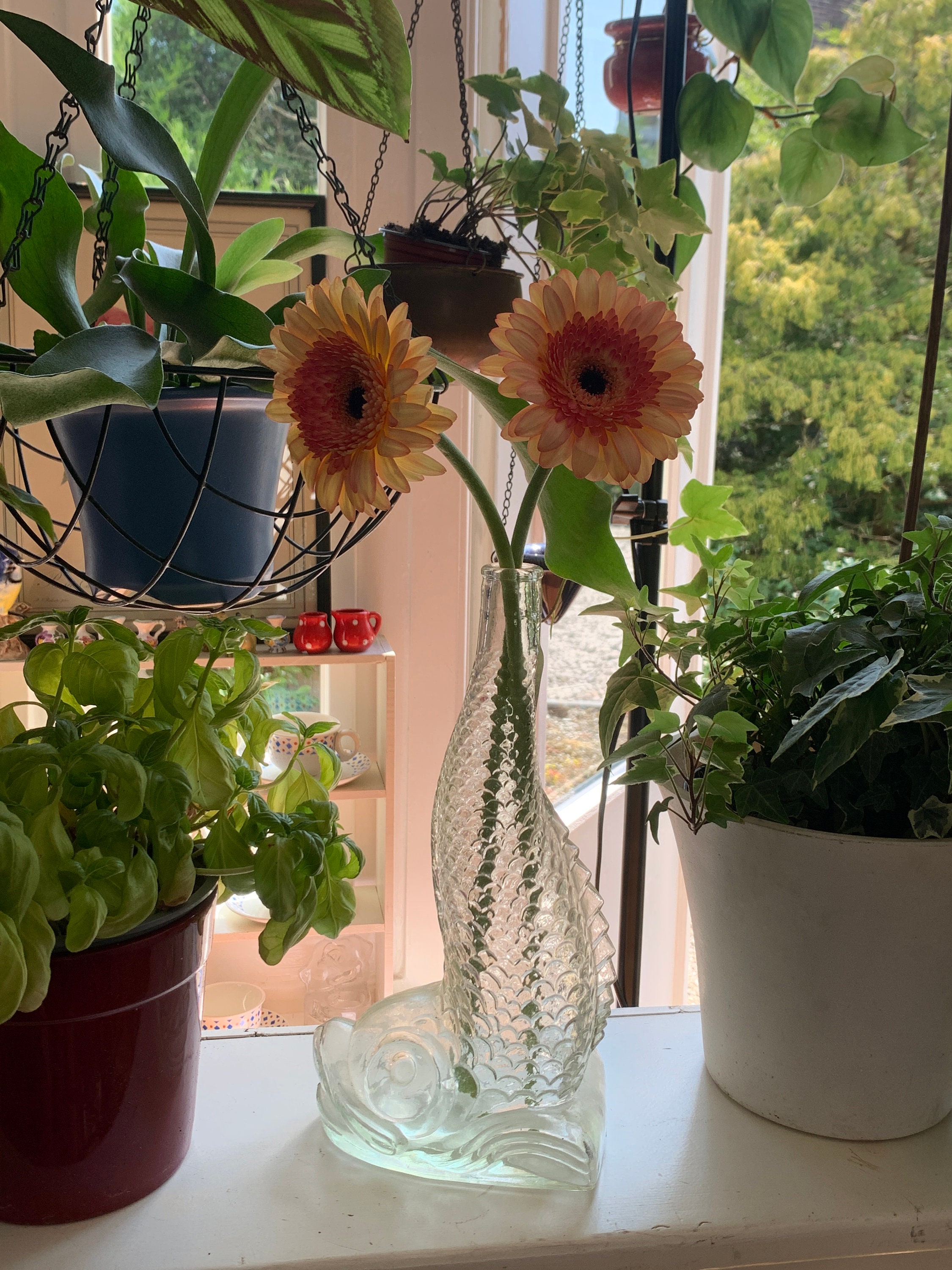 希少な70年代の魚の鯉のガラスの空き瓶ヴィンテージの花瓶 - Etsy 日本