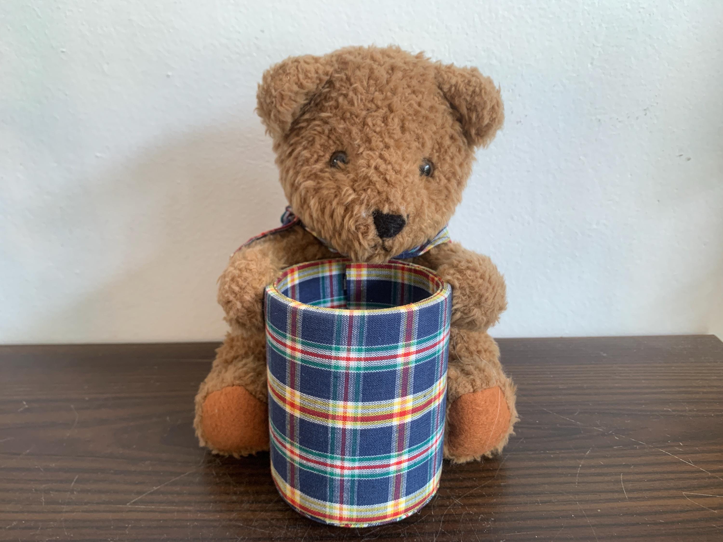 DIE SPIEGELBURG Teddy bear Cutlery Holder Pen holder Plush Vintage