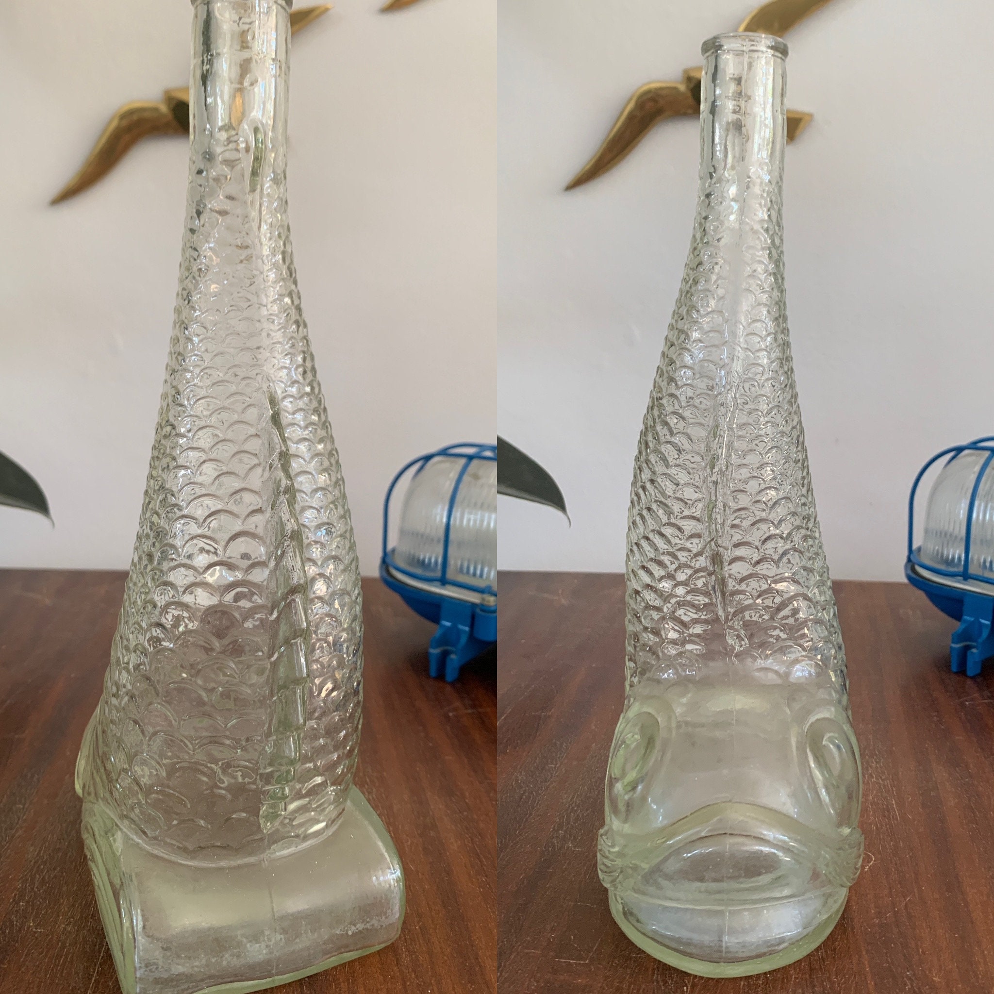 希少な70年代の魚の鯉のガラスの空き瓶ヴィンテージの花瓶 - Etsy 日本