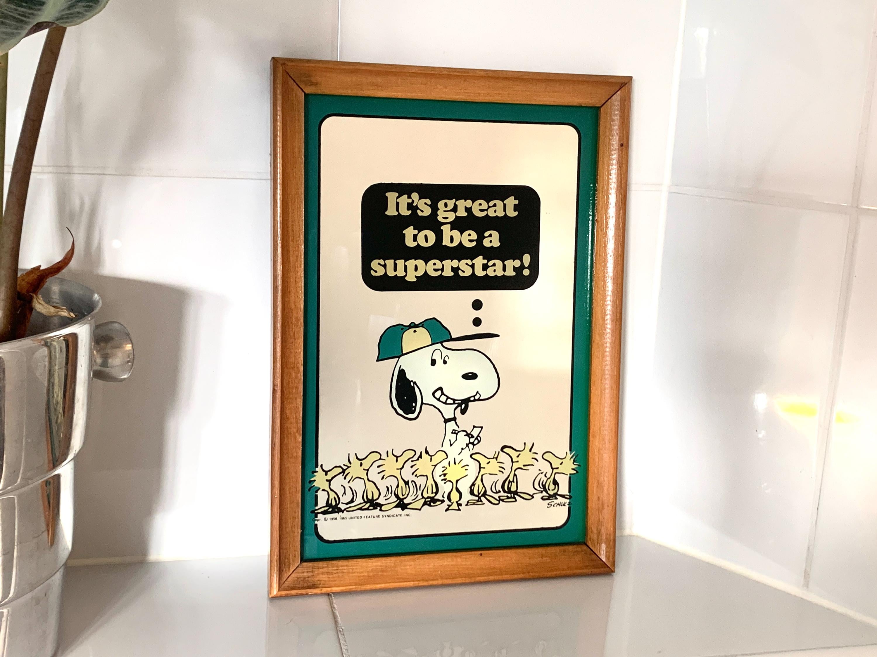 Snoopy Mirror It's a Great Time to Be a Superstar Vintage - Etsy