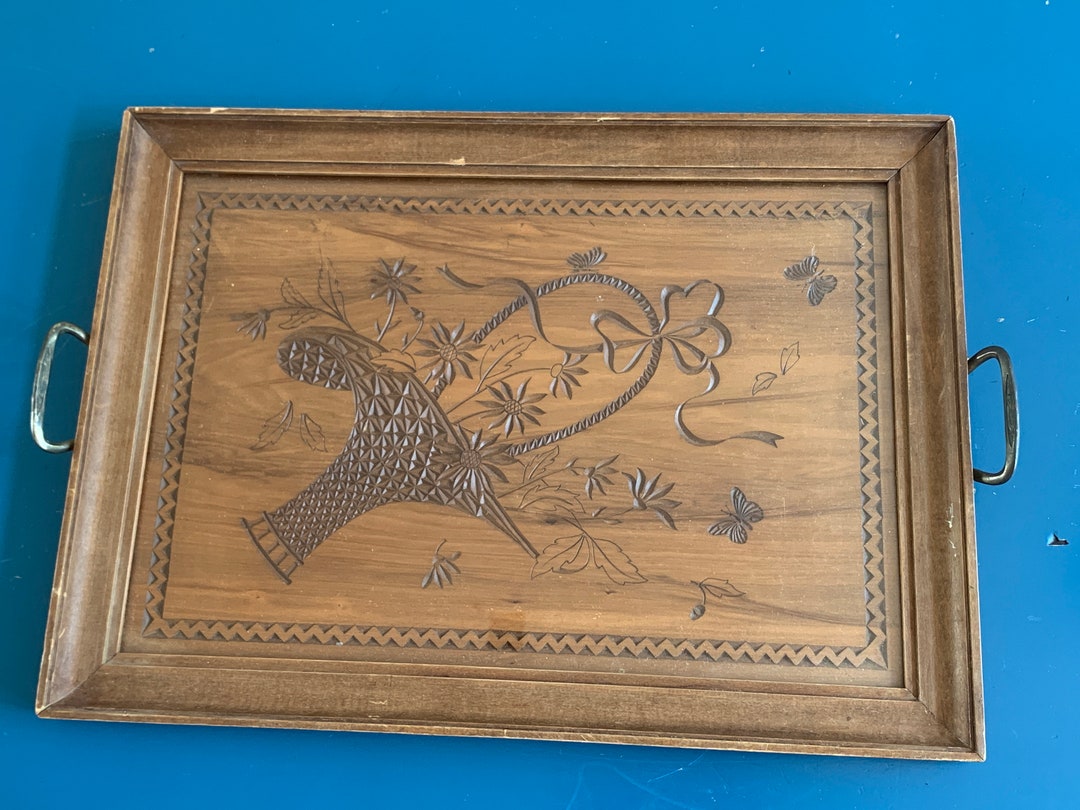 Antiqued Square Handle Tray main image 1