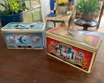 70s Zwaluw Lucifers Swallow Match box Vintage Tin Box Holland Dutch Only Blue