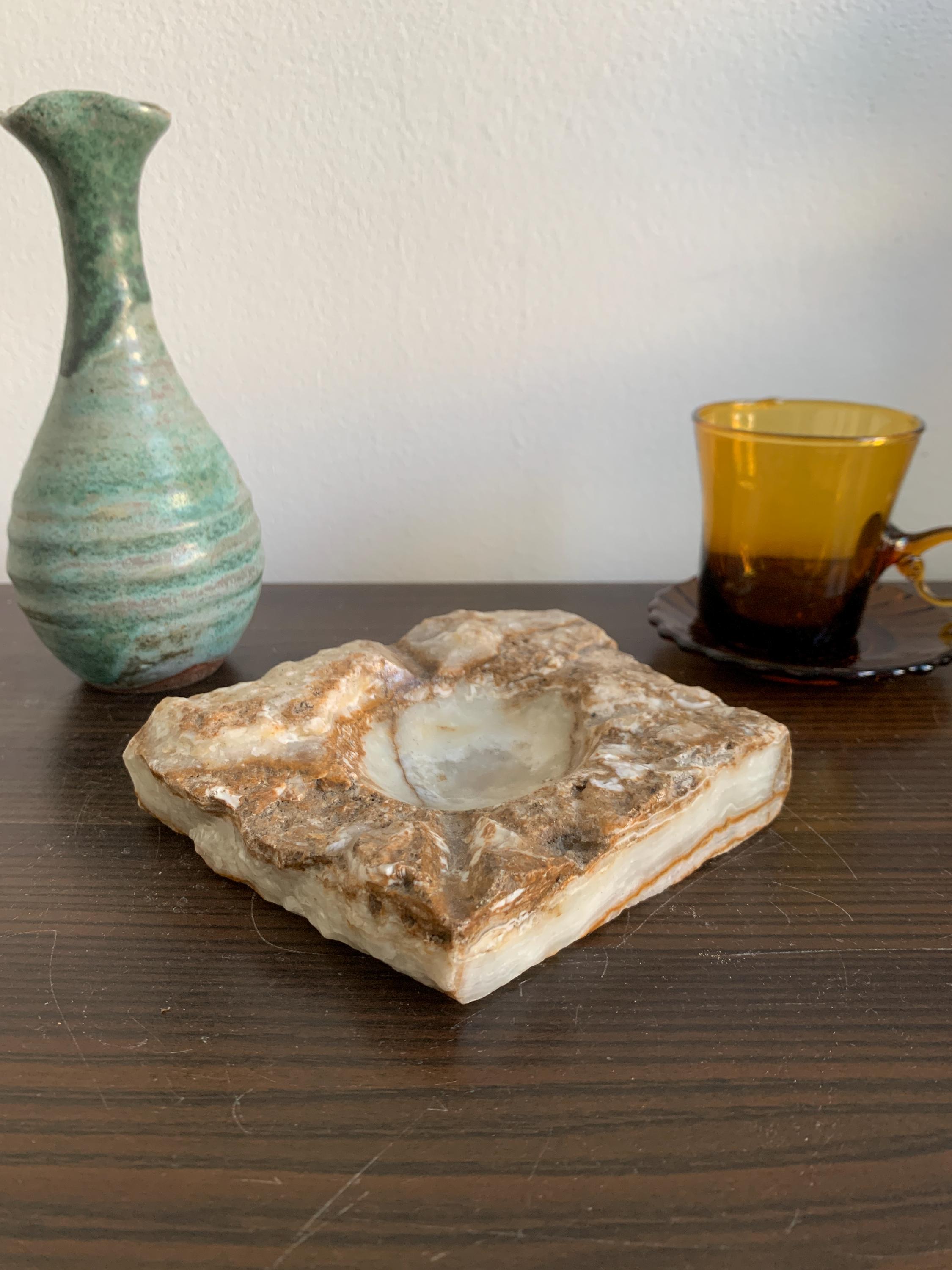 Marble Ashtray Rough Cut Vintage Mid Century - Etsy