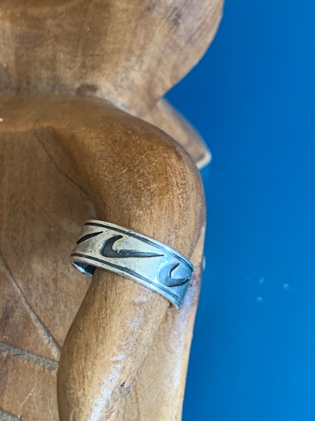 希少 vintage silver 925 nike ring Rare Sterling Silver Nike Ring 925 Logo Vintage US 9 - Etsy
