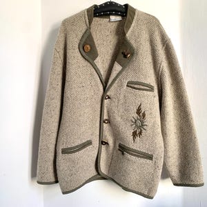 Stapf Sportswear Tyrol Wool Jacket Made in Austria Men size 50 Ivory