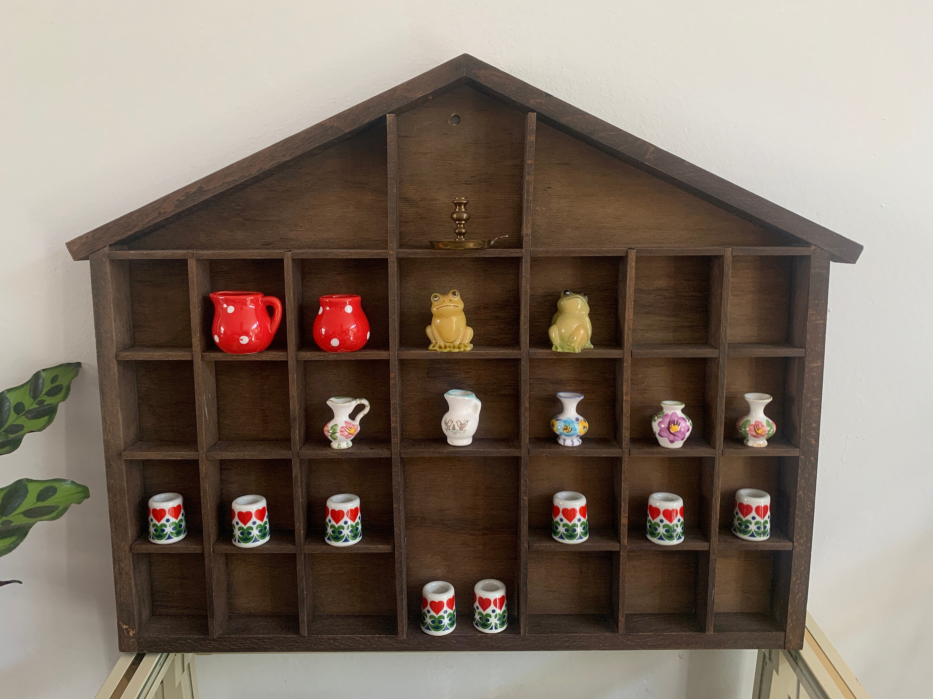 Casa in legno da appendere alla parete, grande figura vintage, espositore n. 1 - Italia
