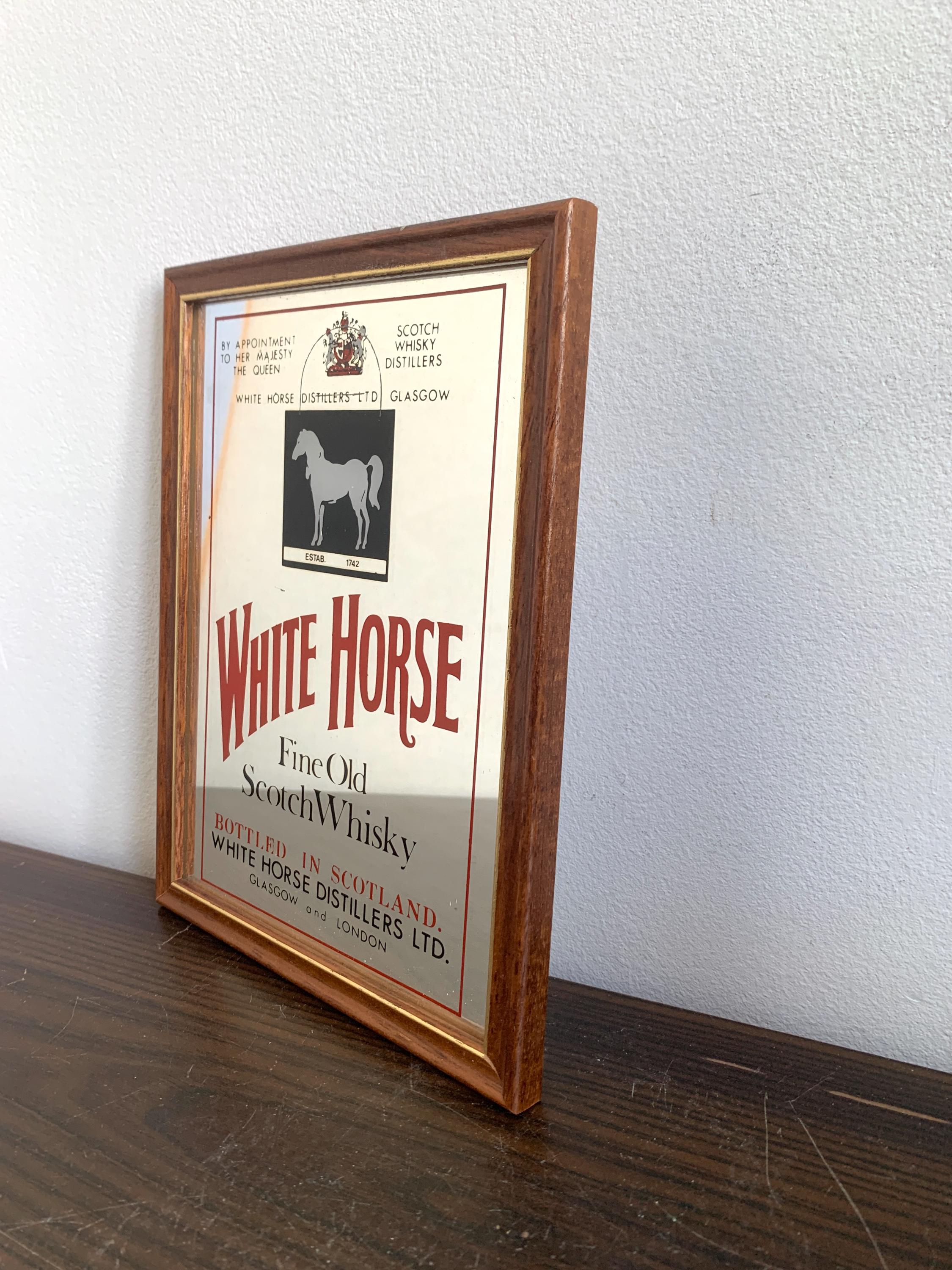 White Horse Pub Mirror Whisky Wooden Frame Wall Hanging - Etsy Canada