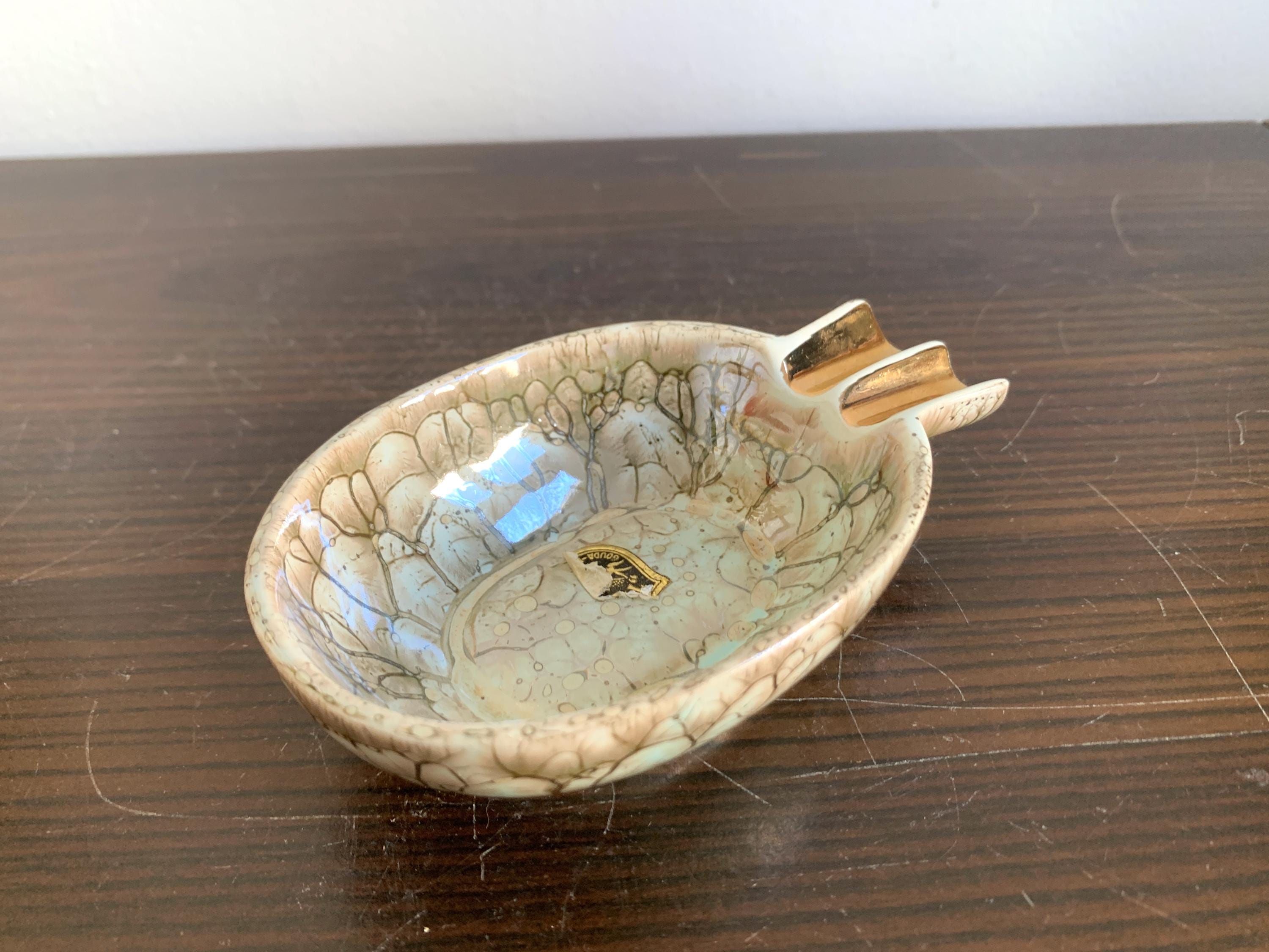 Gouda Pottery Ashtray Ceramic Vintage Dutch Mid century