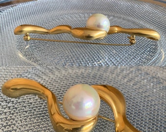 ピエール・バルマン　ブローチ ピエール バルマン ブローチ ヴィンテージ フェイクパール