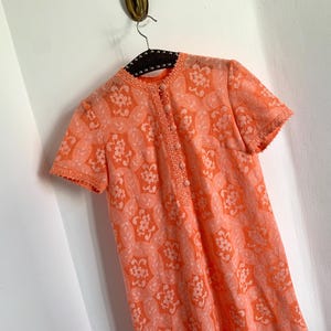 Lace Dress Peach orange Floral Vintage