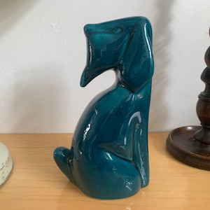Ceramic Glazed Green Dog Piggy bank Coin bank Vintage Collective Large Modern