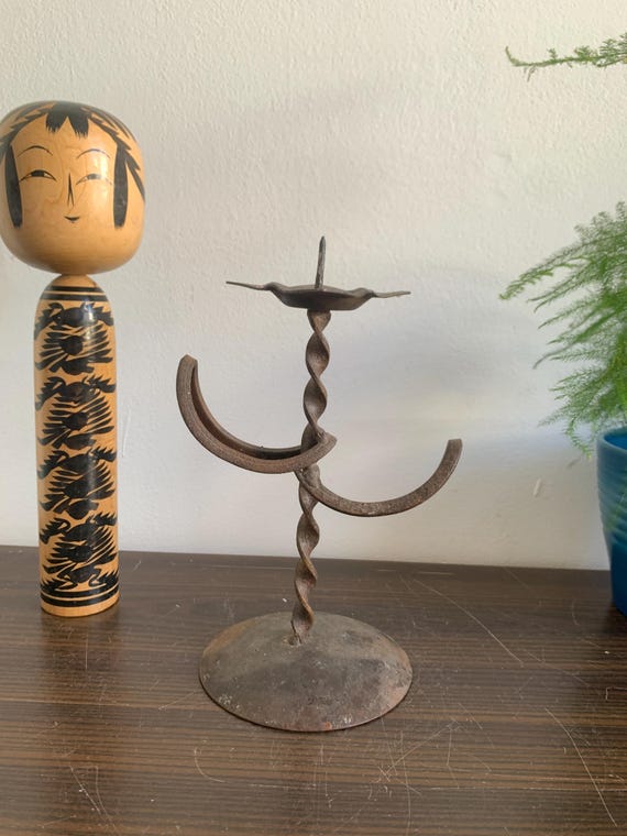 アイアンキャンドルスタンド ツイストアンティーク - Etsy 日本