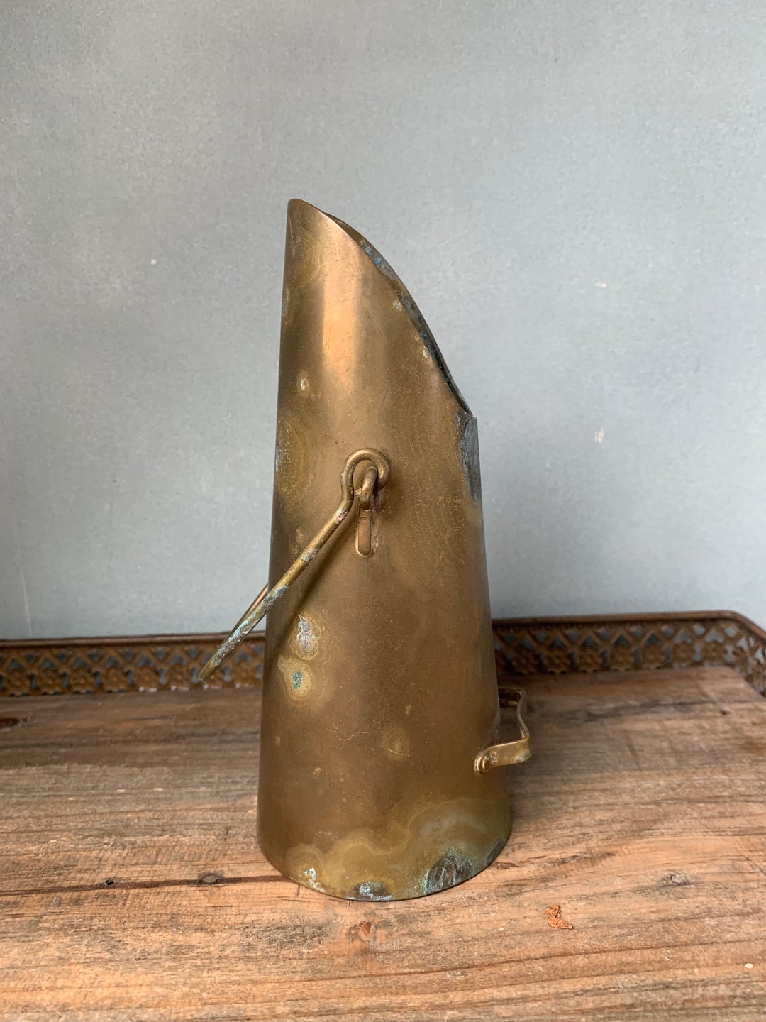 50s Brass Ash Bucket Vintage Scuttle Bucket Handle Gardening Etsy New