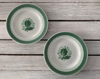 Denmark Royal Copenhagen Fajance Vintage Antique Plate Ceramic Cake plate Tulip Flower Green