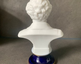 シューベルトの胸像 素焼き 白 コバルトブルー 陶器 彫刻 像 - Etsy 日本