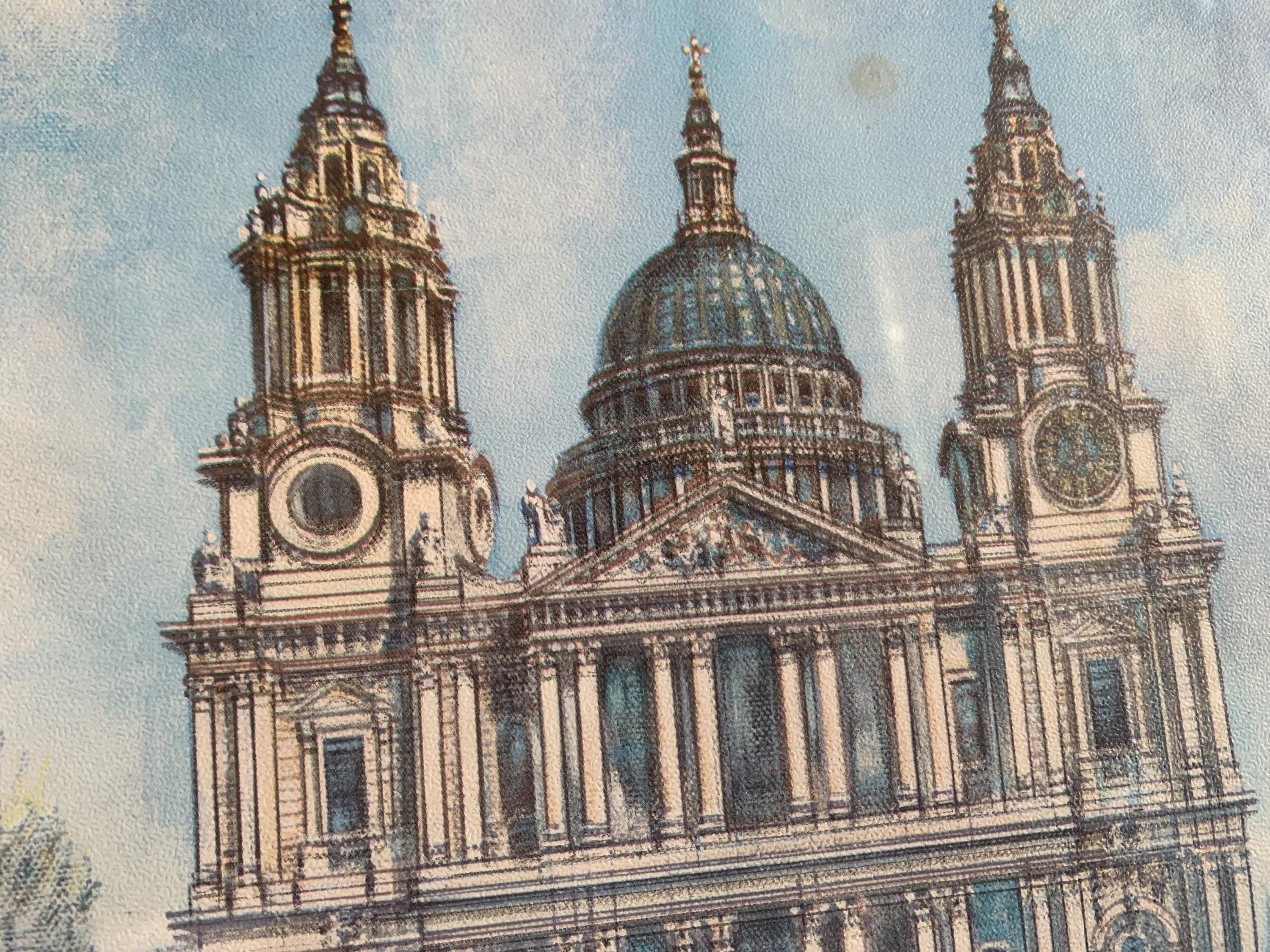 H Moss St. Paul's Cathedral London Lithograph Print Vintage - Etsy