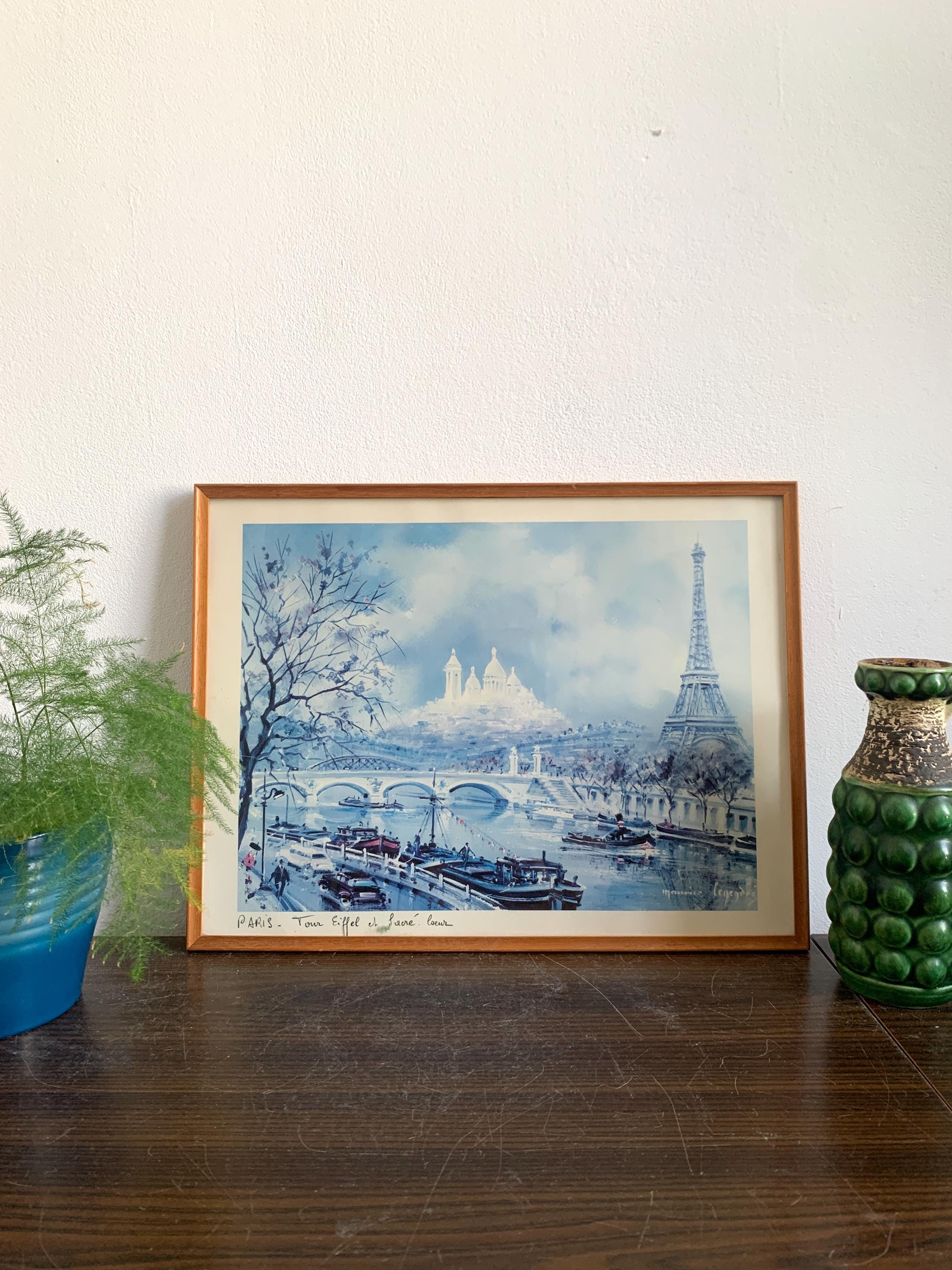 Maurice Legendre Sacré-coeur Eiffel Tower Lithograph Print Vintage