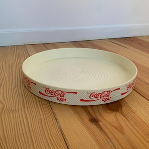 80s Coca Cola Light  Retro Large Tray Plastic Vintage Red White Coke German