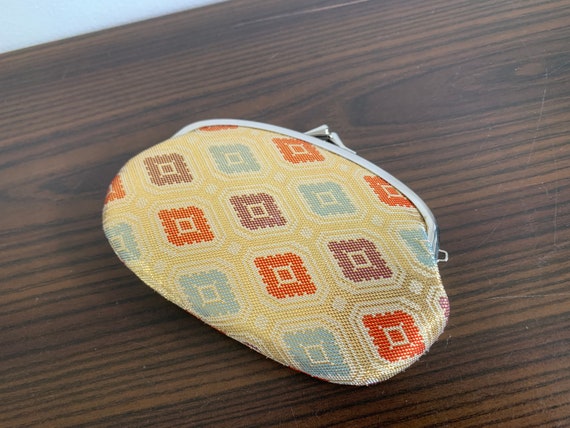 KIMONO Fabric Coin purse Vintage Japanese Gold Ge… - image 8