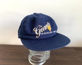 Raro cappello vintage giapponese degli anni '90 Yomiuri Giants Miyazaki Camp blu