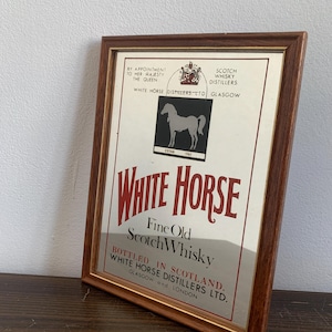 ビンテージ パブミラー WHITE HORS スコッチウィスキー イギリス White