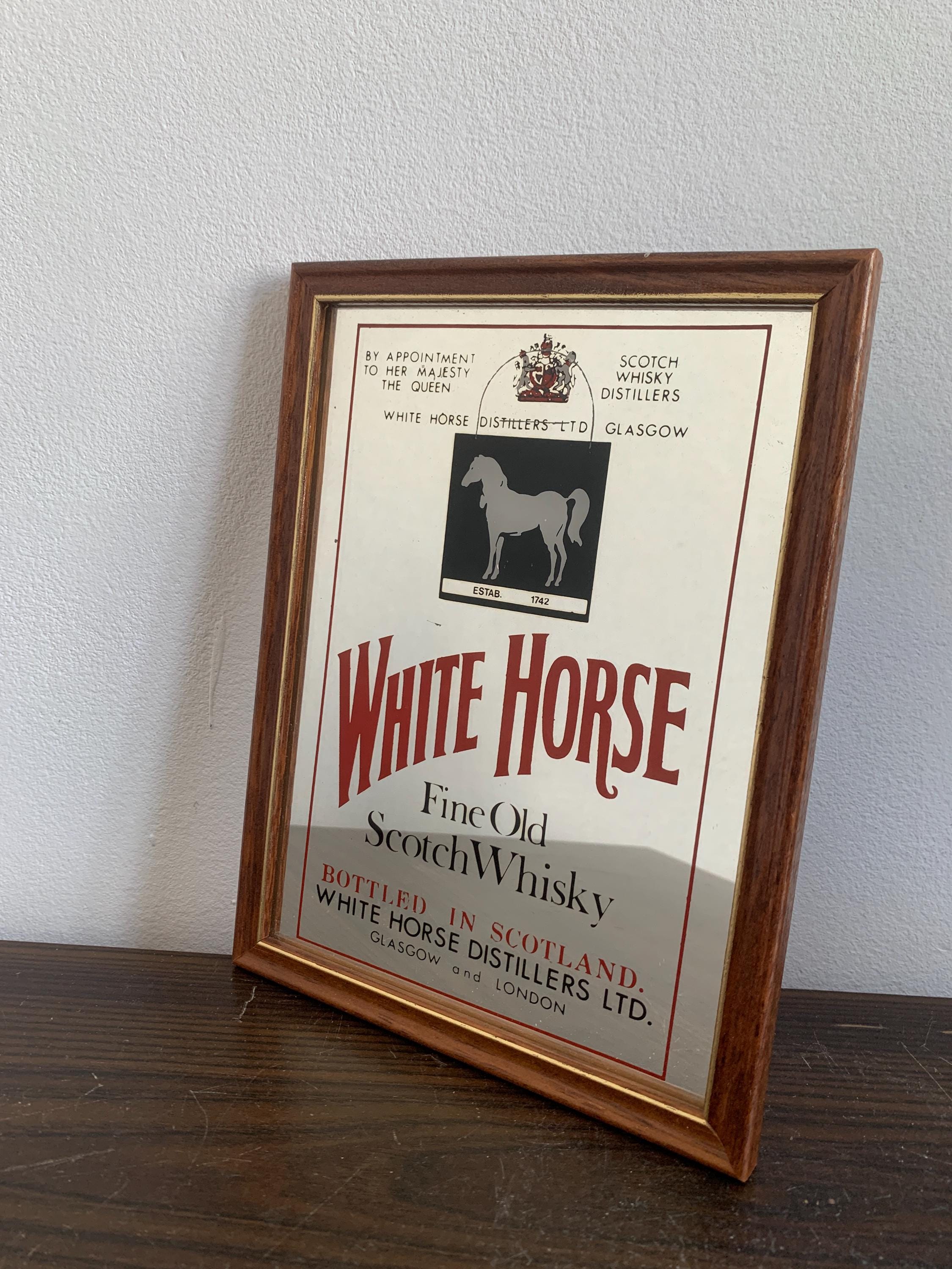 ヴィンテージ WHITE HORSE ホワイトホース パブミラー ビッグサイズ
