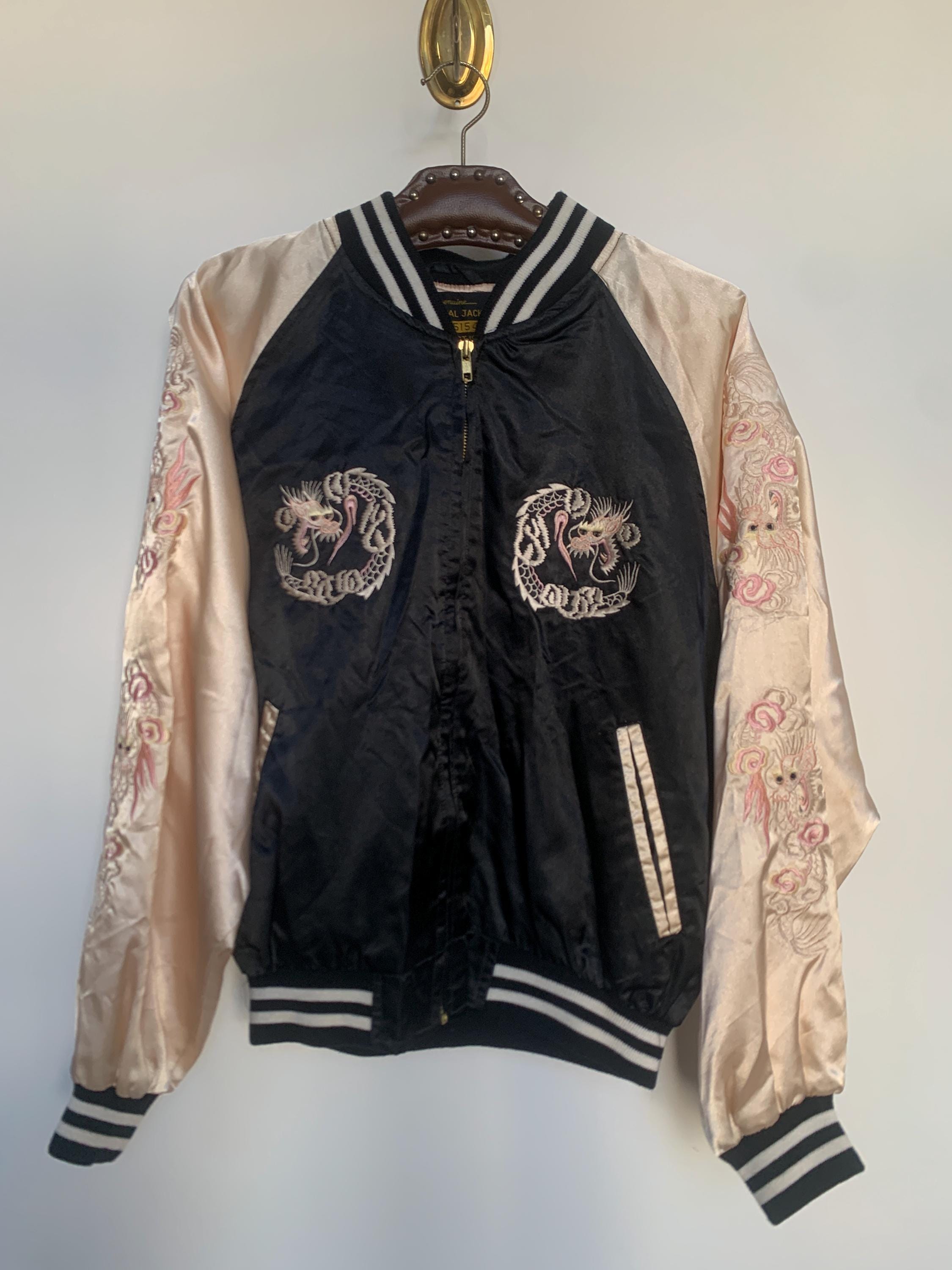 TSY ORIGINAL SOUVENIR JACKET BLACK×PINK Sukajan Pink - Etsy Singapore