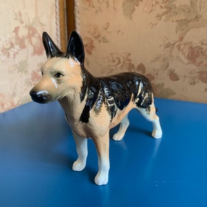Shepherd Ceramic Vintage Figure Dog Statue 19.7 cm width