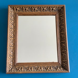 Antique Mirror Wall Hanging Large size Hand carved Flower Wooden frame