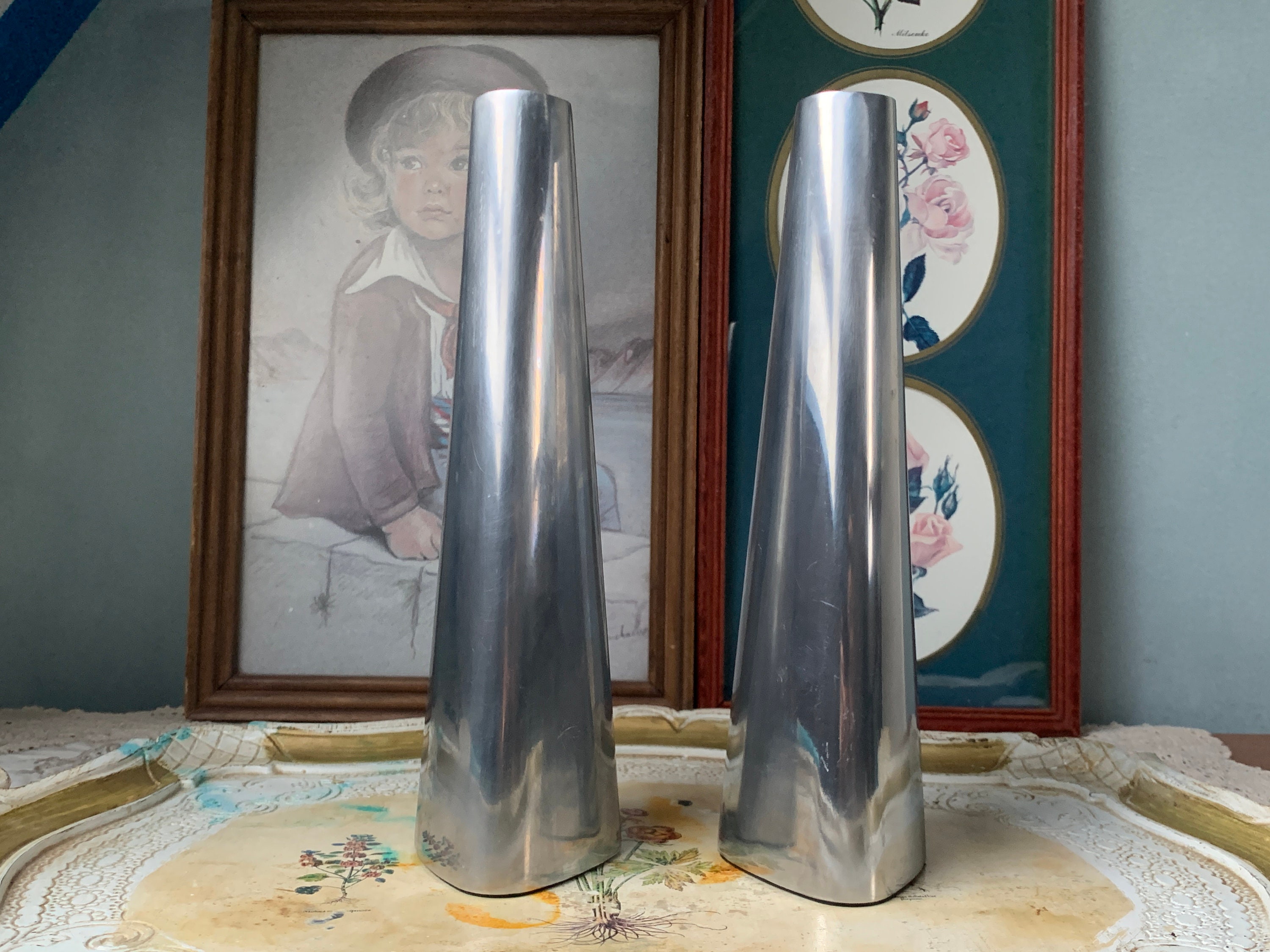 jaren 90 set van 2 IKEA Renos kandelaars Kandelaars aluminium vintage