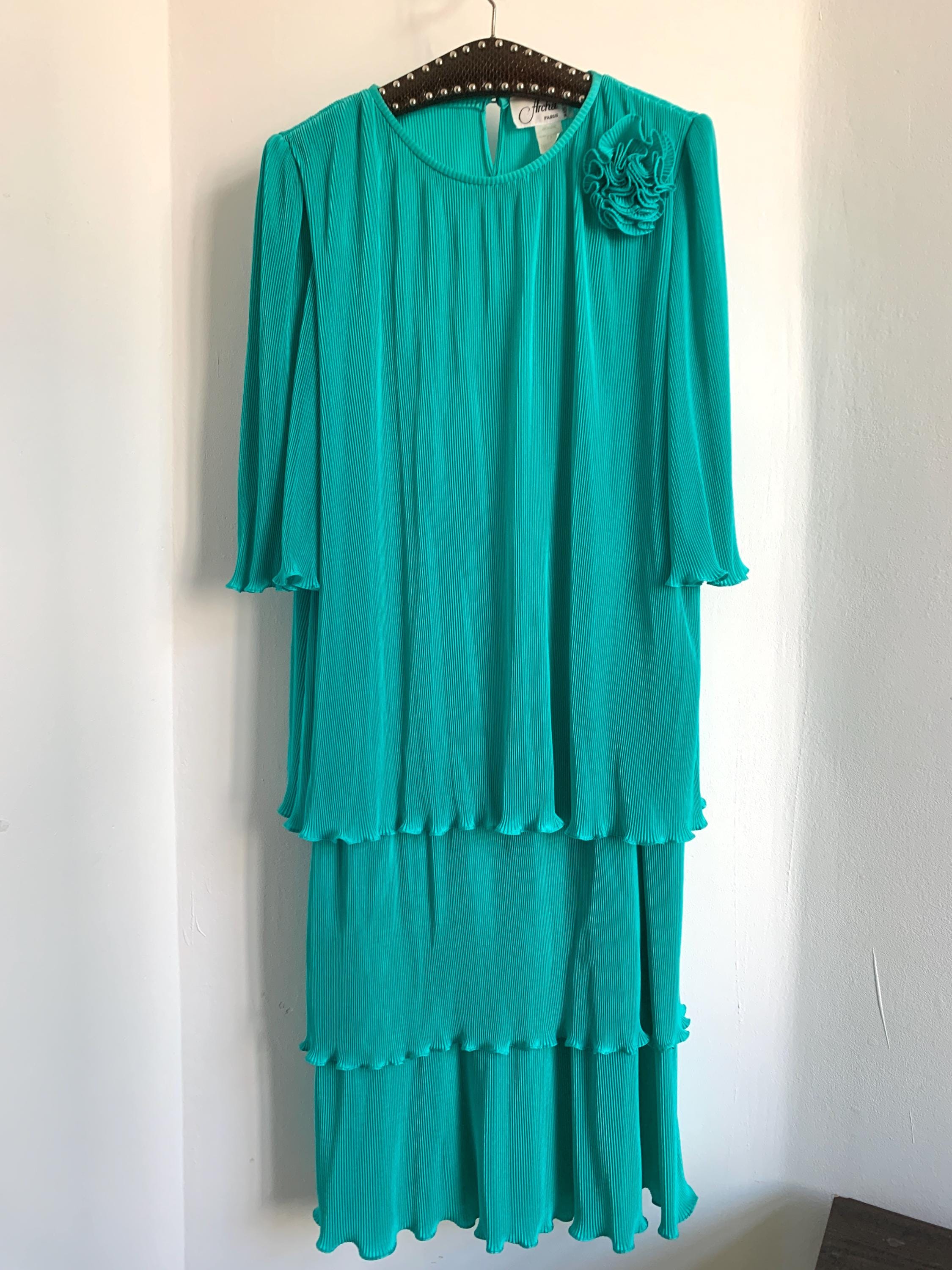 Archa Paris Dress Green Made in France Vintage - Etsy