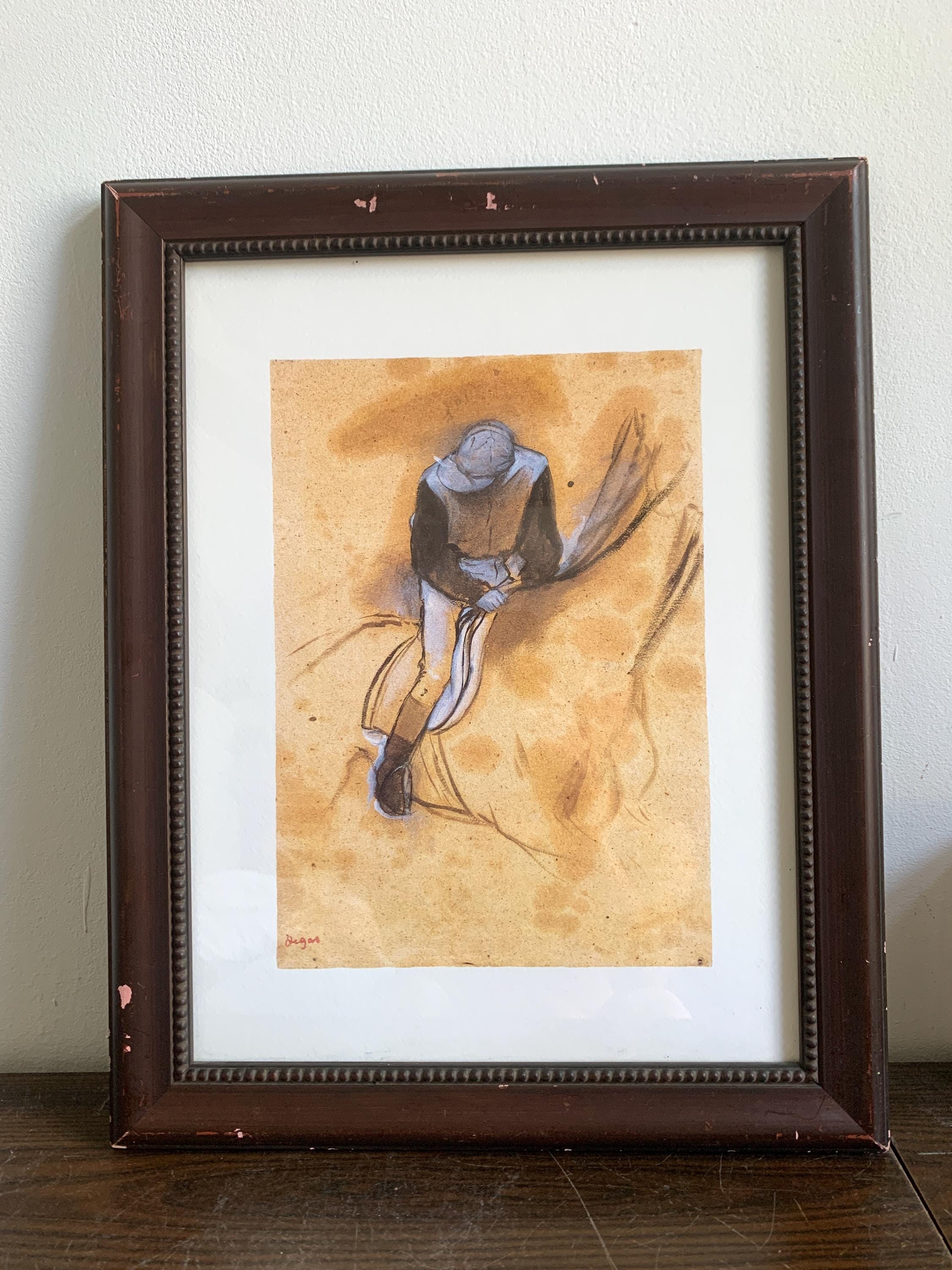 エドガー・ドガ作「鞍上で前屈みになる騎手」ヴィンテージ版画 - Etsy 日本