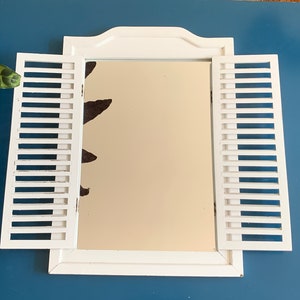 Wooden White painted Large Window Vintage Open-Close Wall hanging 47.5 cm x 35 cm