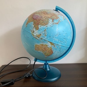 80er Jahre Globus Map Schreibtischlampe Earth Vintage Made in Italy Made in Italy Große tecnodidattica