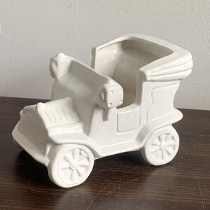 Klassisk bil Vit krukväxt Keramik Vintage Stor