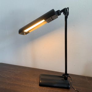 80s LIVAL Finland Desk Lamp Plastic Black Vintage