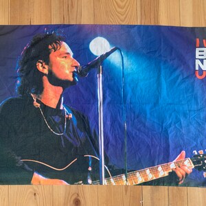 Rare U2 BONO Made in Italy Vintage Poster Flag 100% Polyester Blue Large 110 cm x 73 cm