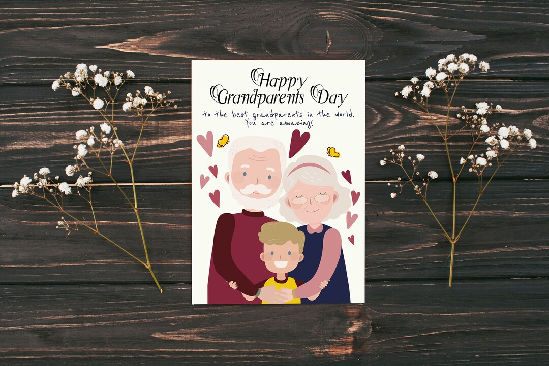 Happy Grandparents Day Card National Grandparents Day Printable Card - Etsy