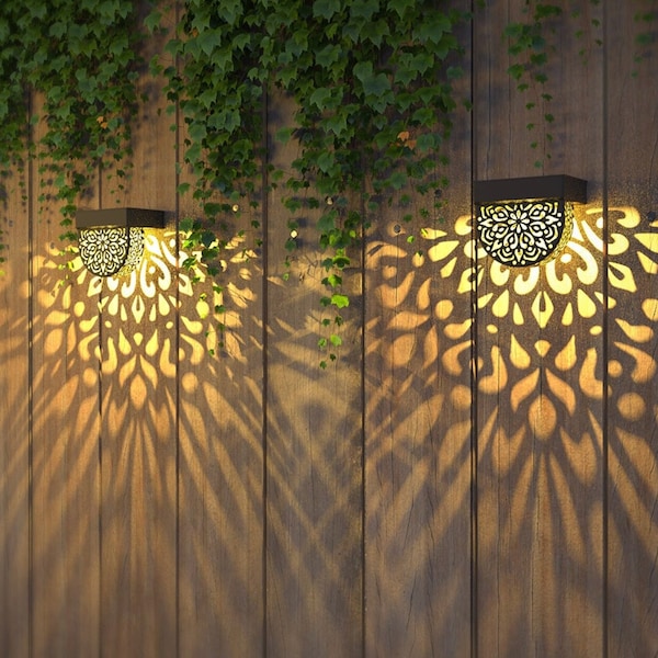 Fence lights 6 Pack Solar Lights Outdoor Garden and Decor Solar Lights Decorative Solar Garden Lights